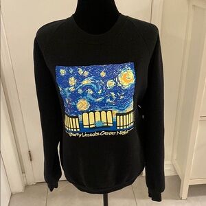 VAN GOGH Lincoln Centre Black  sweatshirt Starry Starry Night Size X-Large